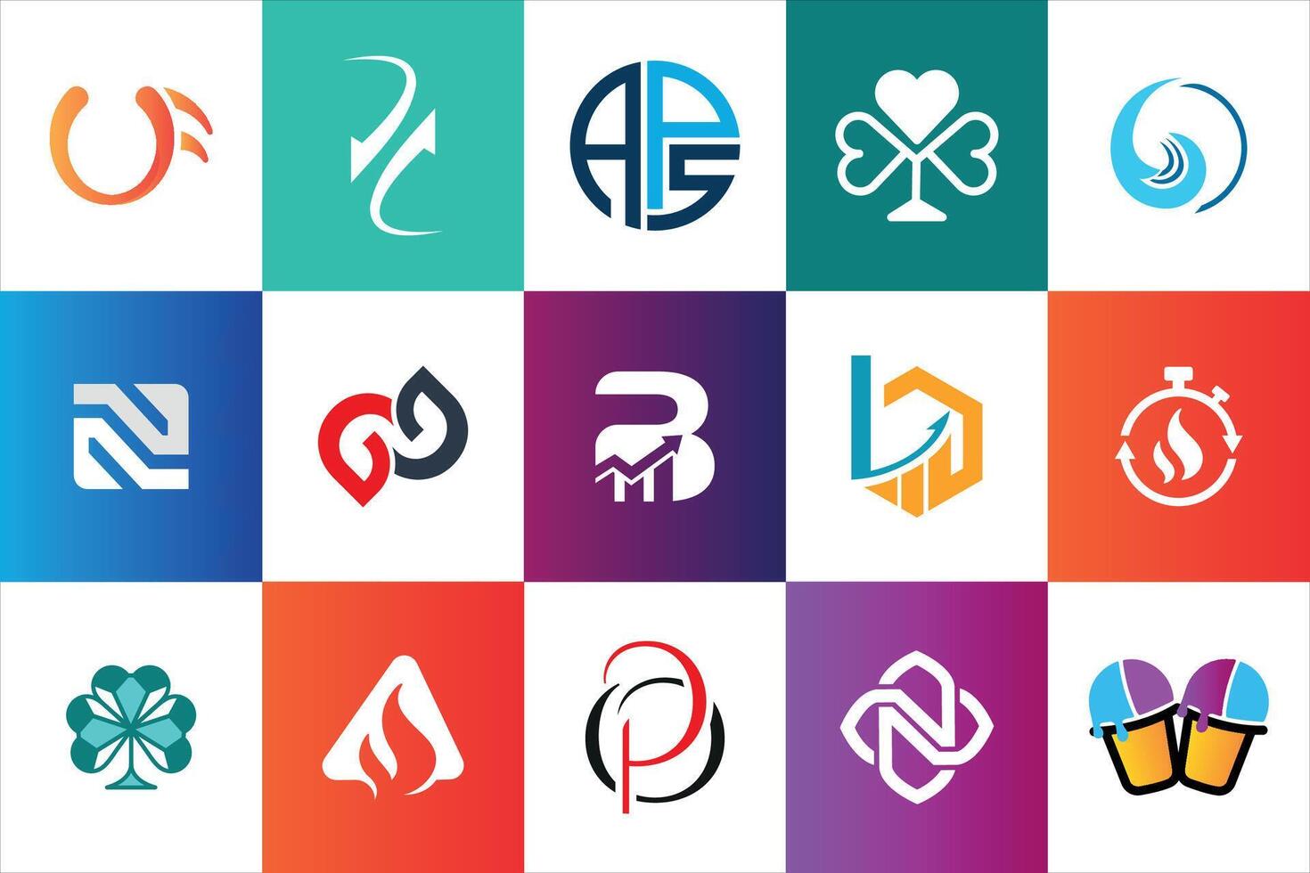Abstract Modern minimal Logo design templates sets collection for business company and brand usage vector