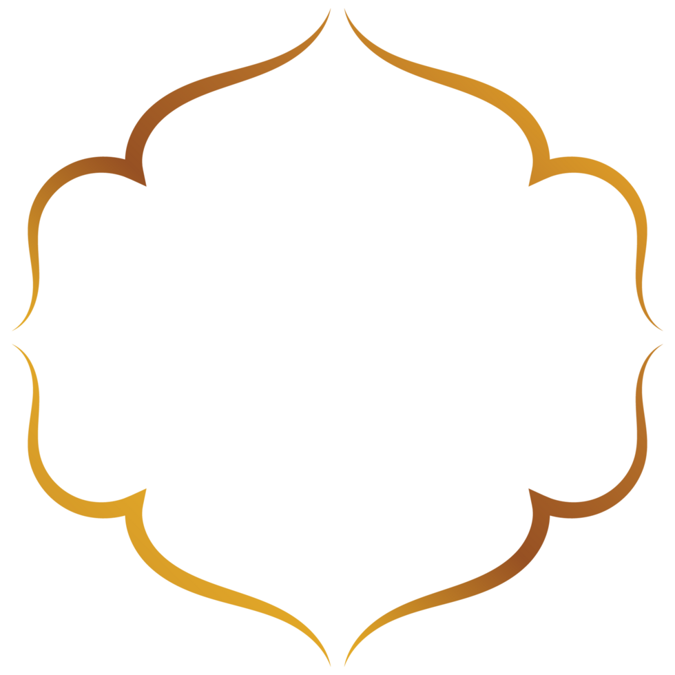 Thai pattern frame golden simple border border for decoration Graphic elements png
