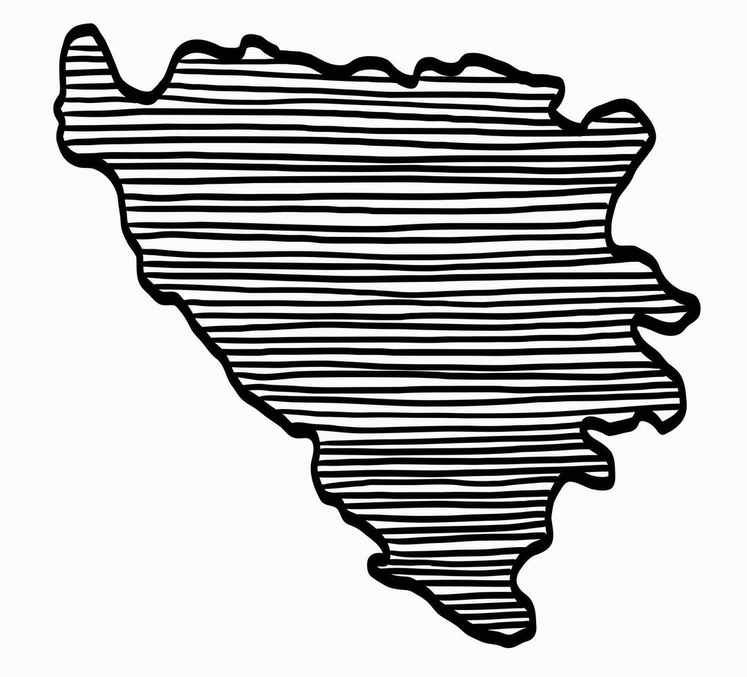 Doodle freehand drawing of Bosnia map. vector