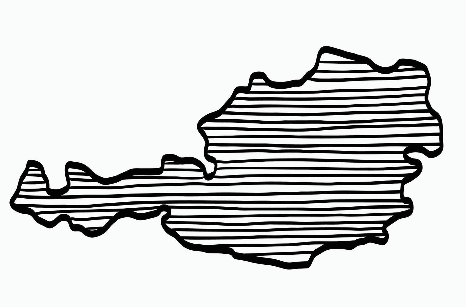 Doodle freehand drawing of Austria map. vector