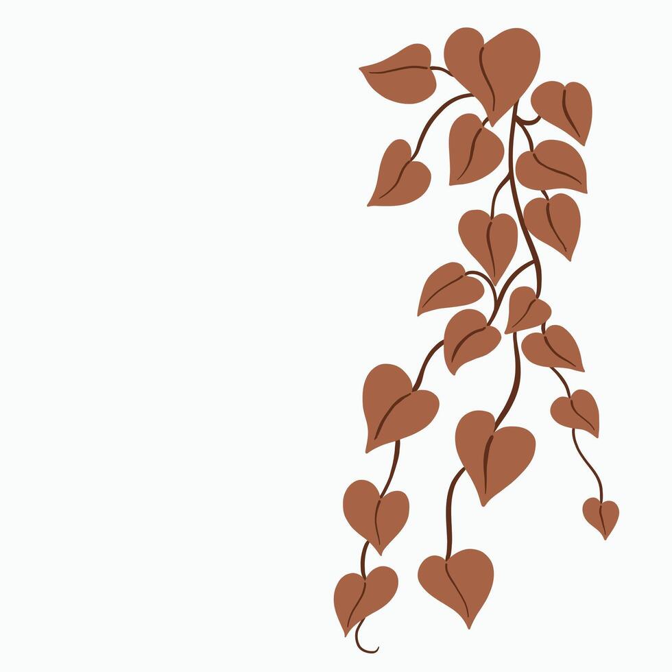 Floral ivy drawing decorative ornament flat design. vector