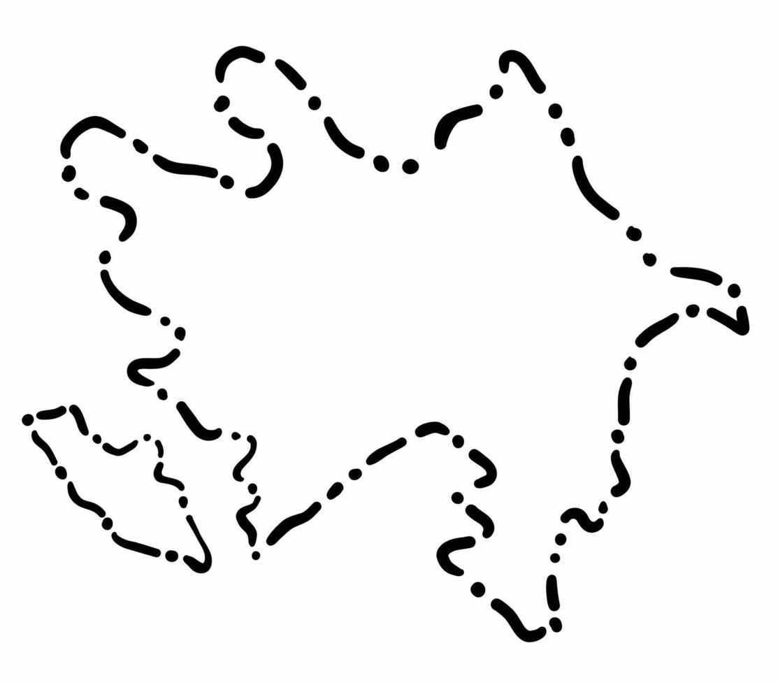 Doodle freehand dash line drawing of Azerbaijan map. vector