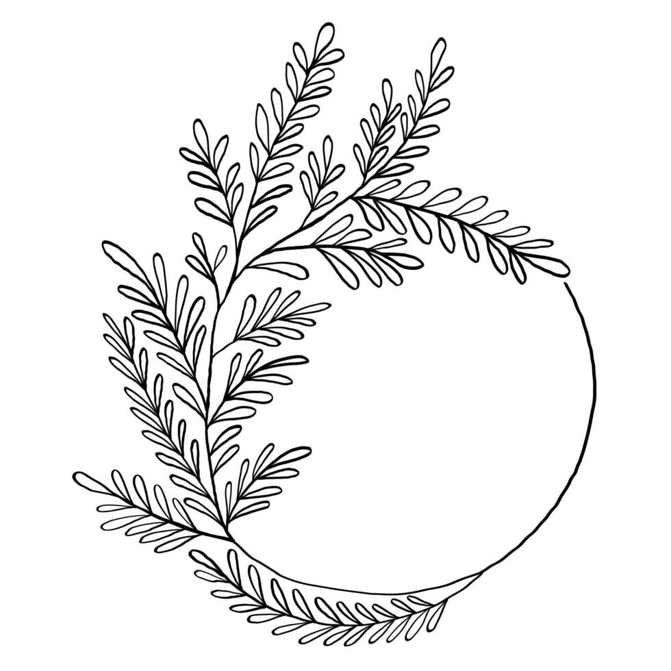 Wreath of floral and flower illustration. vector