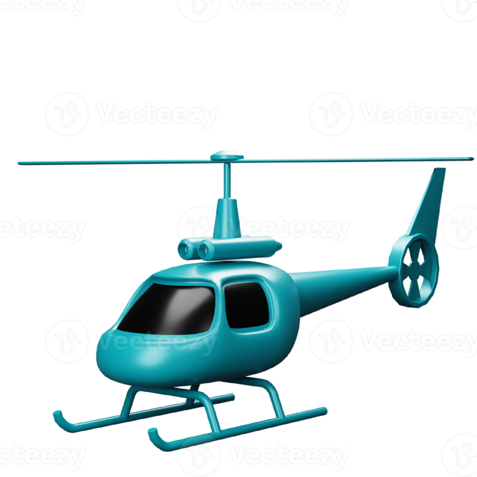3d rendering of blue helicopter png