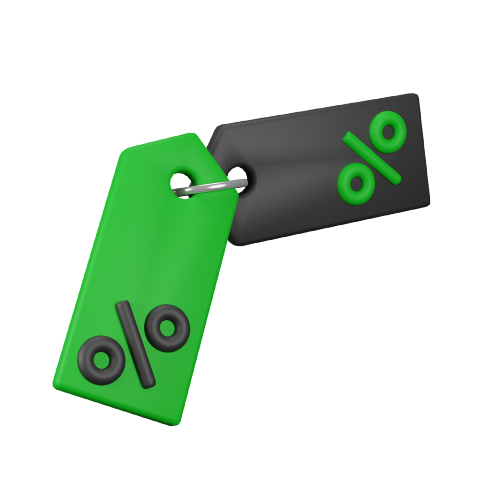 3d rendering of discount tag png