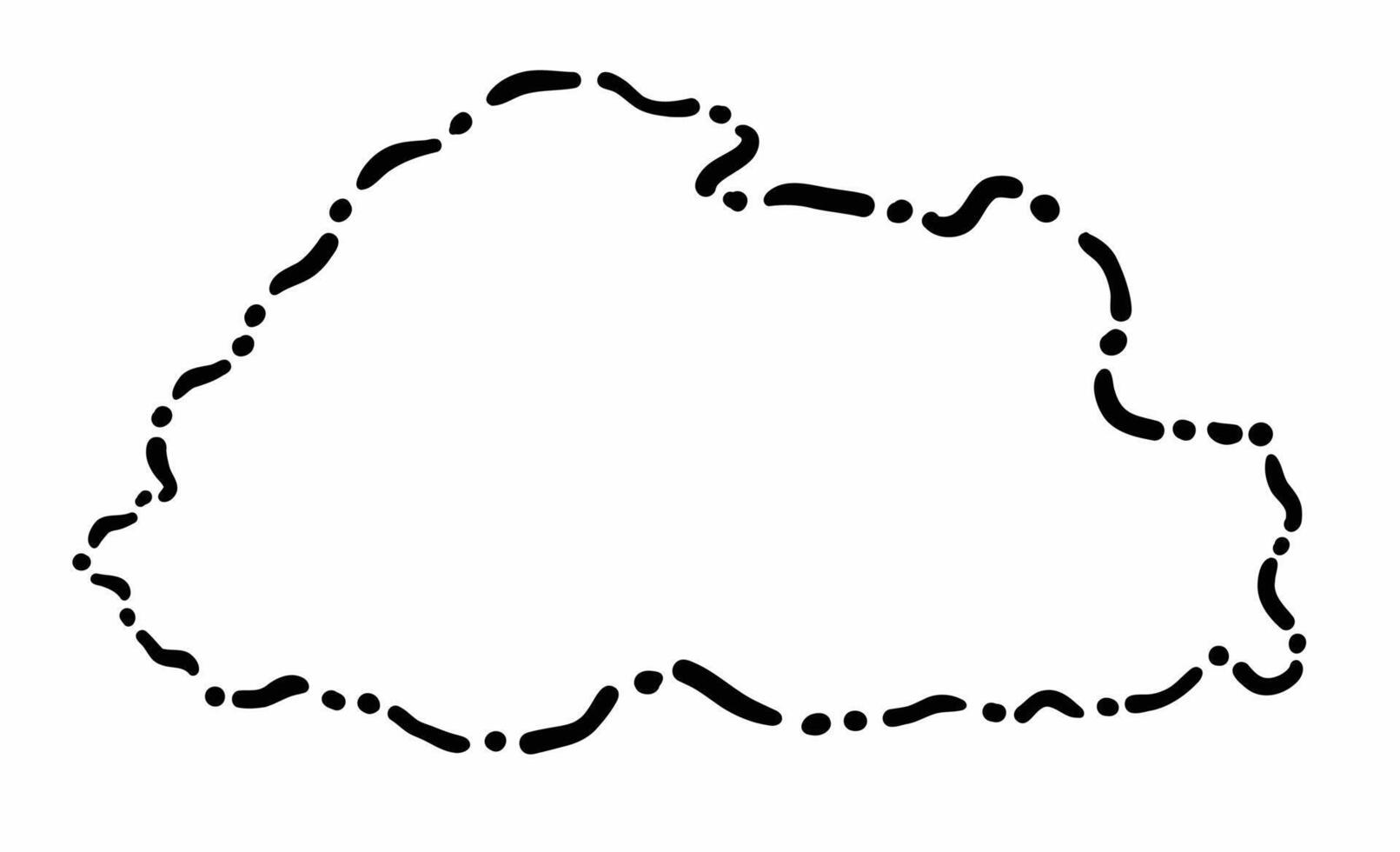 Doodle freehand dash line drawing of Bhutan map. vector