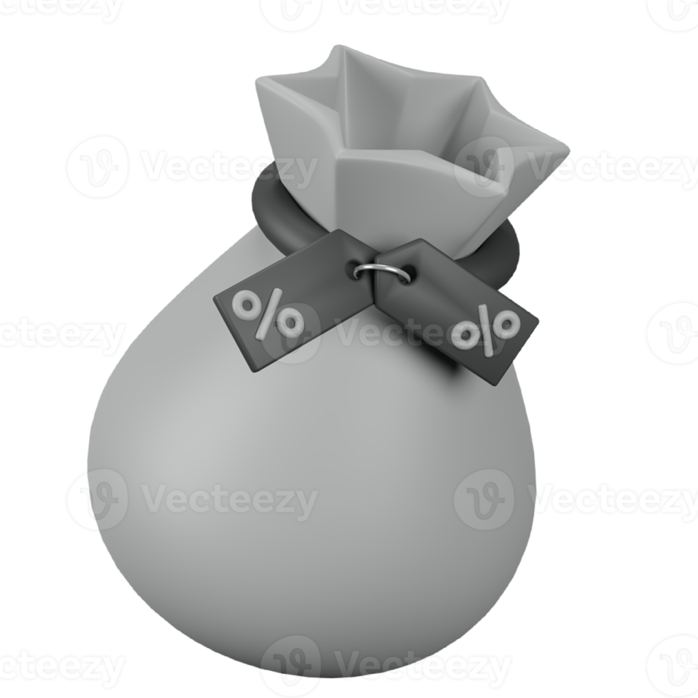 3d rendering of discount bag png