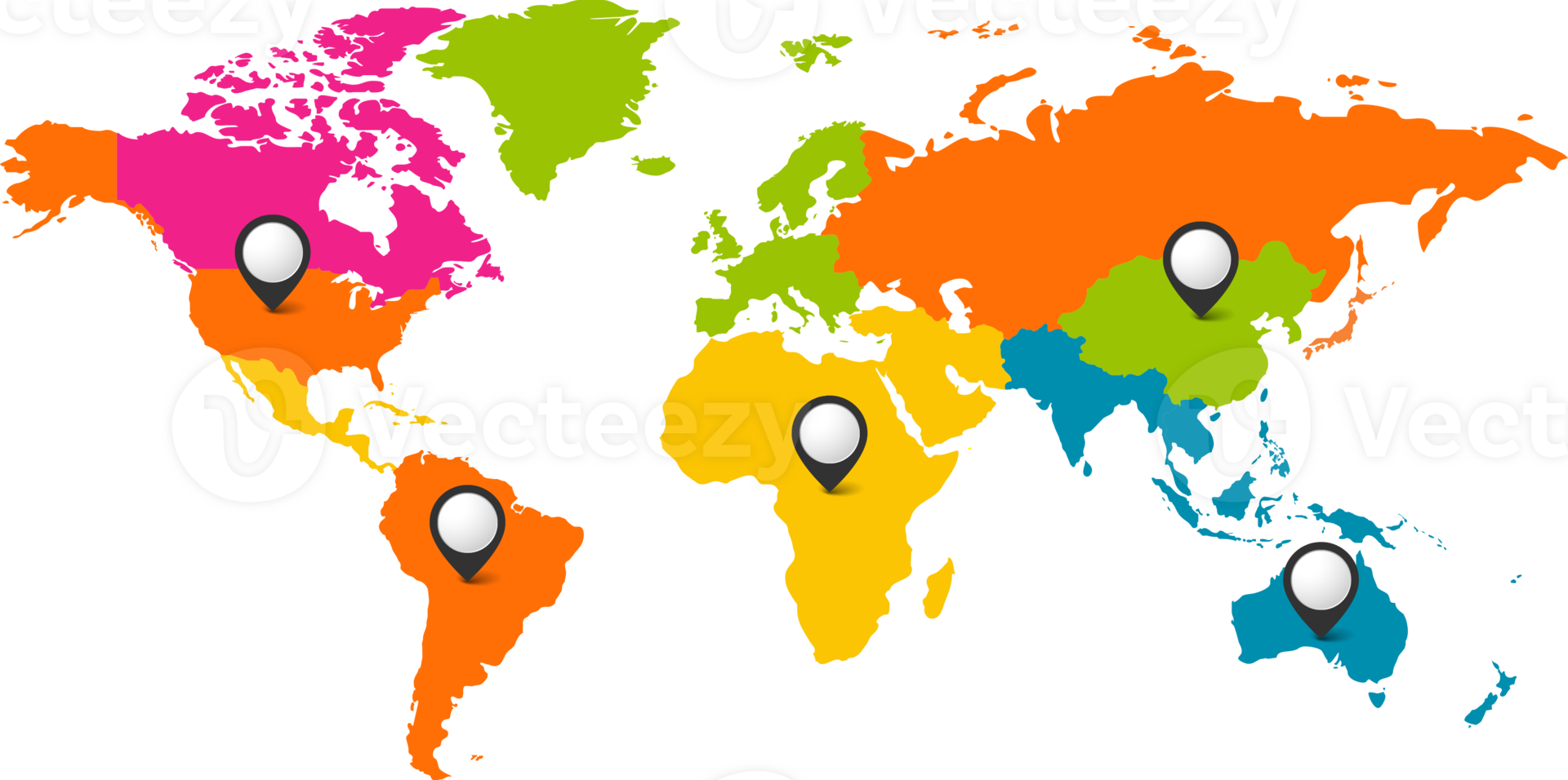 World map Infographic object element png