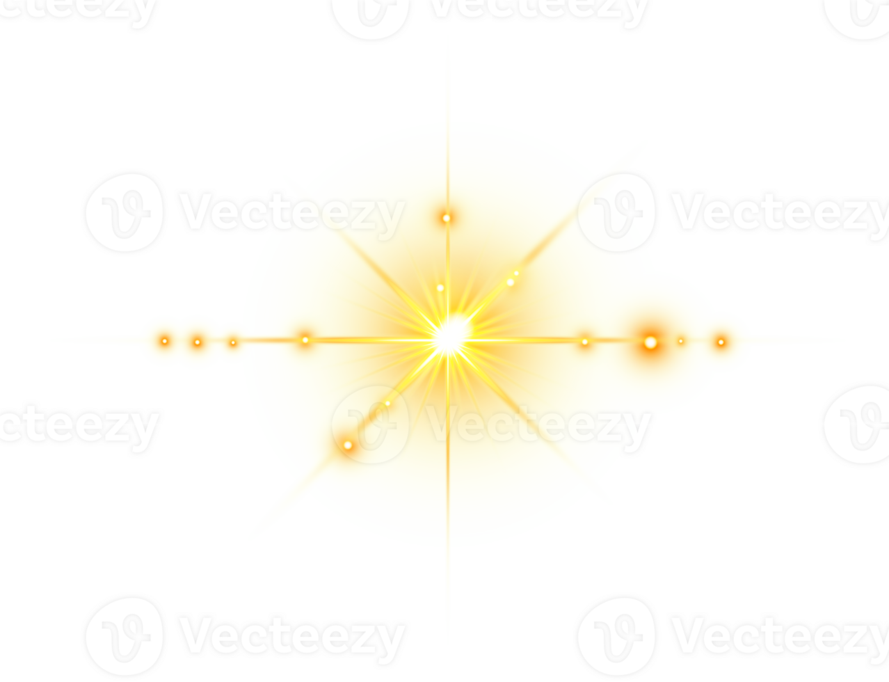 Golden light lens flares png