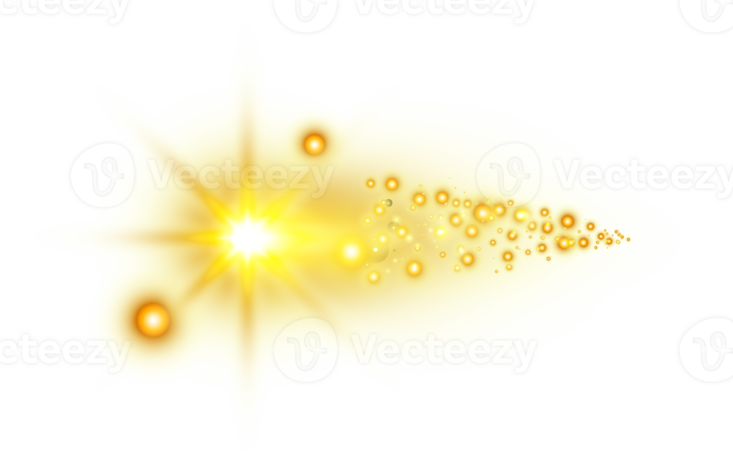 Golden light lens flares png