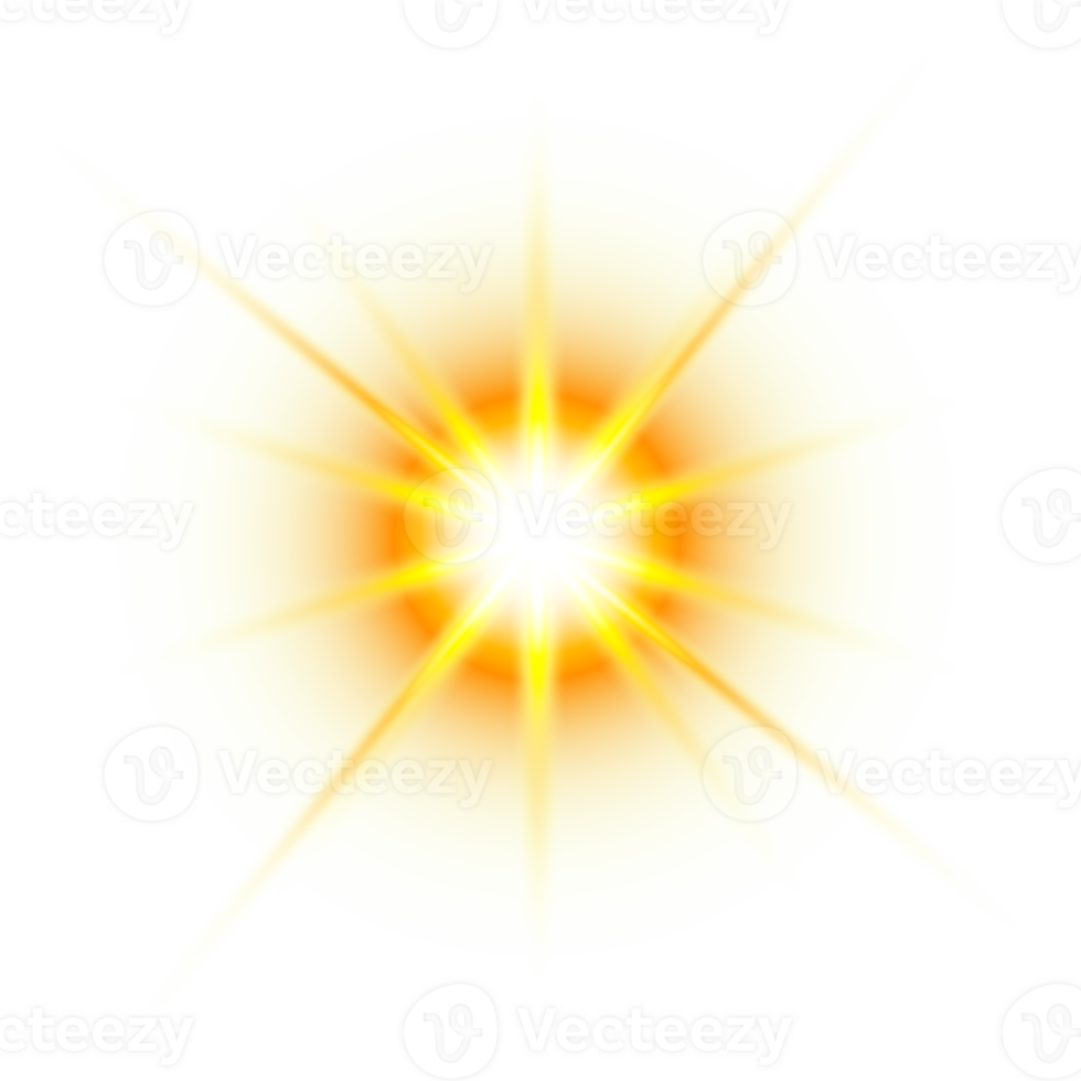 Golden light lens flares png