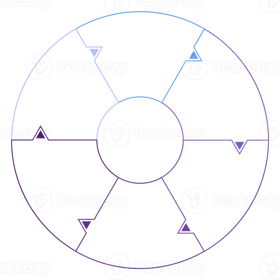 Blue tone circle infographic with 6 steps, process or options. Presentation slide template. png