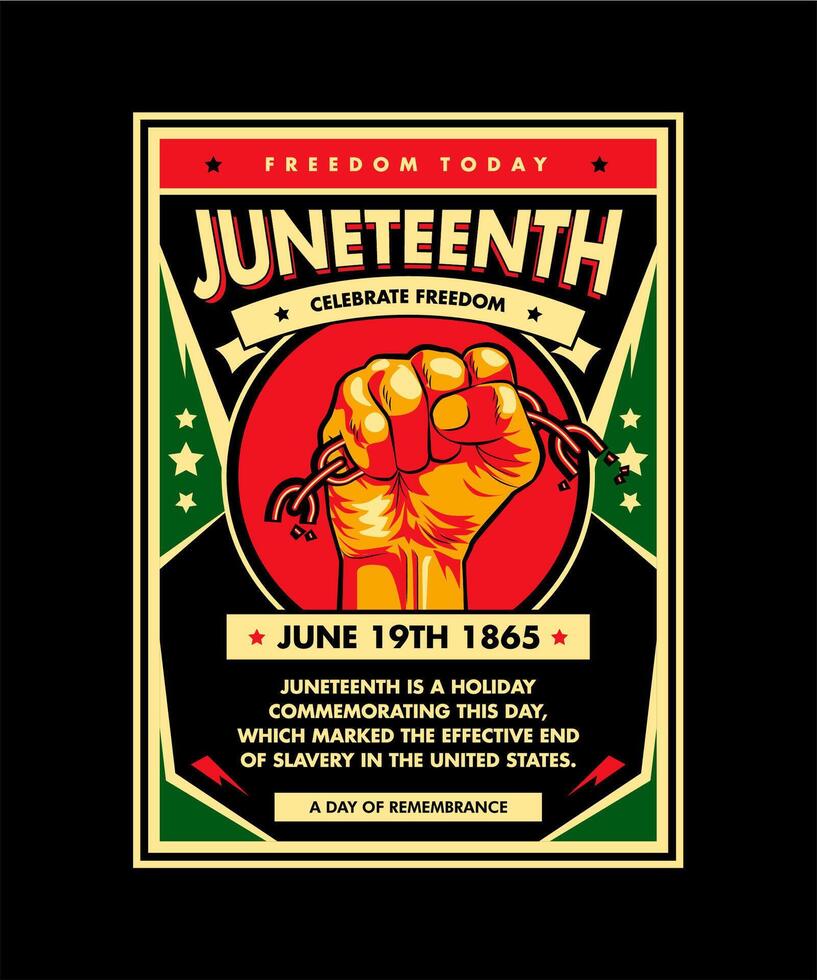 Juneteenth Celebrate Freedom June 1865 vector