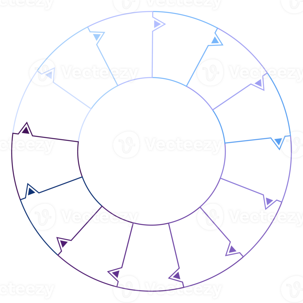 Blue tone circle infographic with 13 steps, process or options. Presentation slide template. png