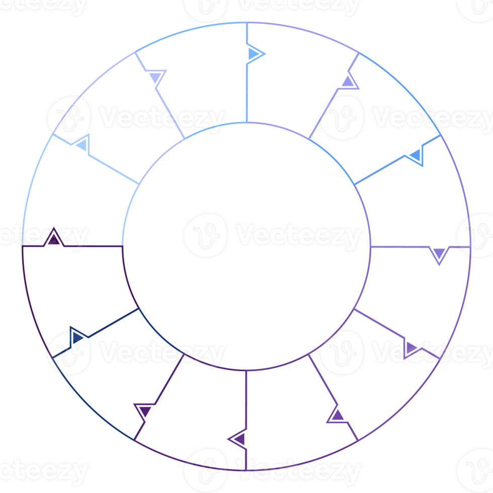 Blue tone circle infographic with 12 steps, process or options. Presentation slide template. png