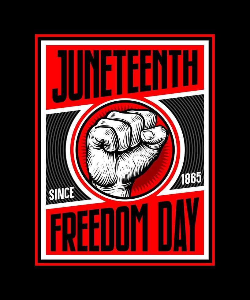 Juneteenth Freedom Day Since 1865 vector