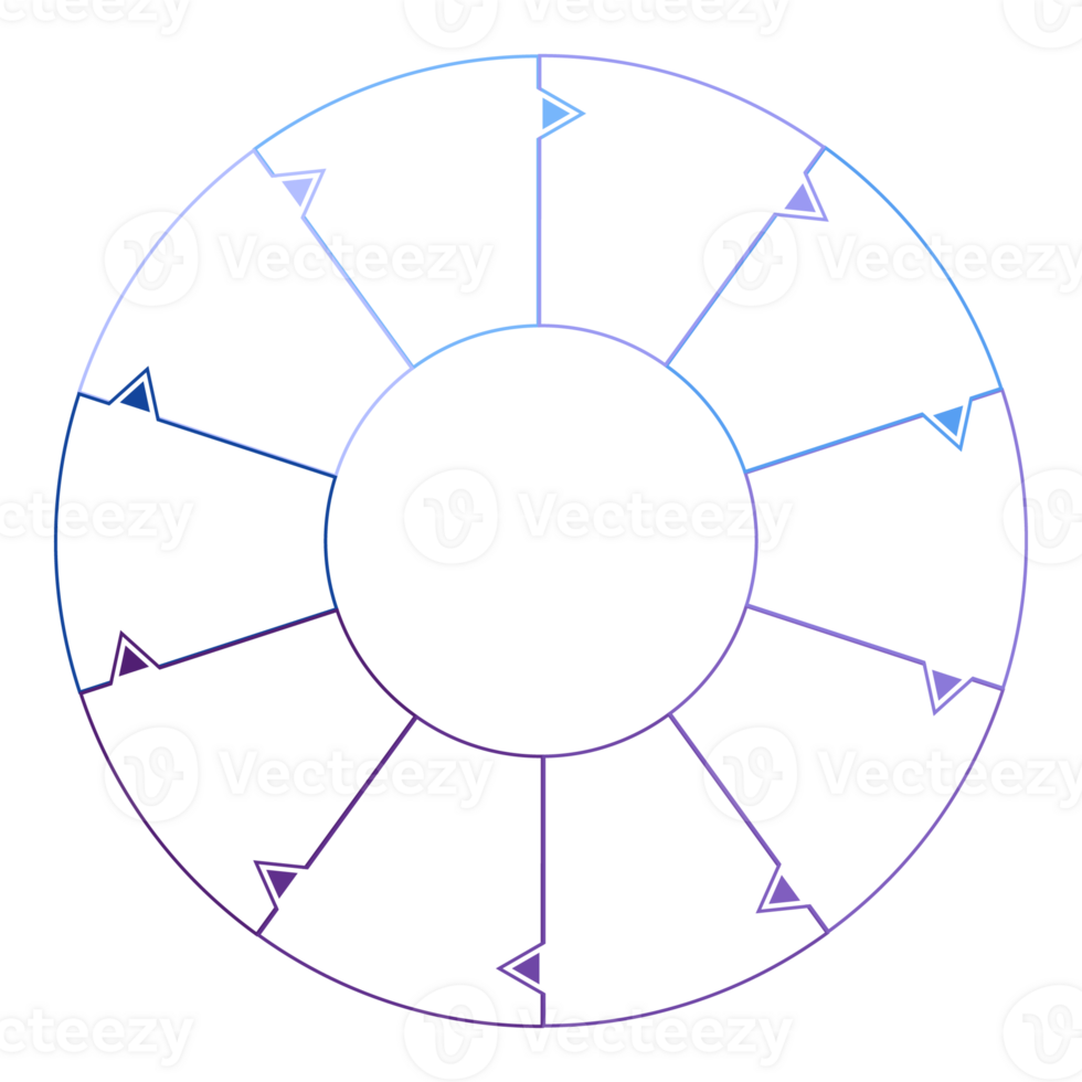 Blue tone circle infographic with 10 steps, process or options. Presentation slide template. png
