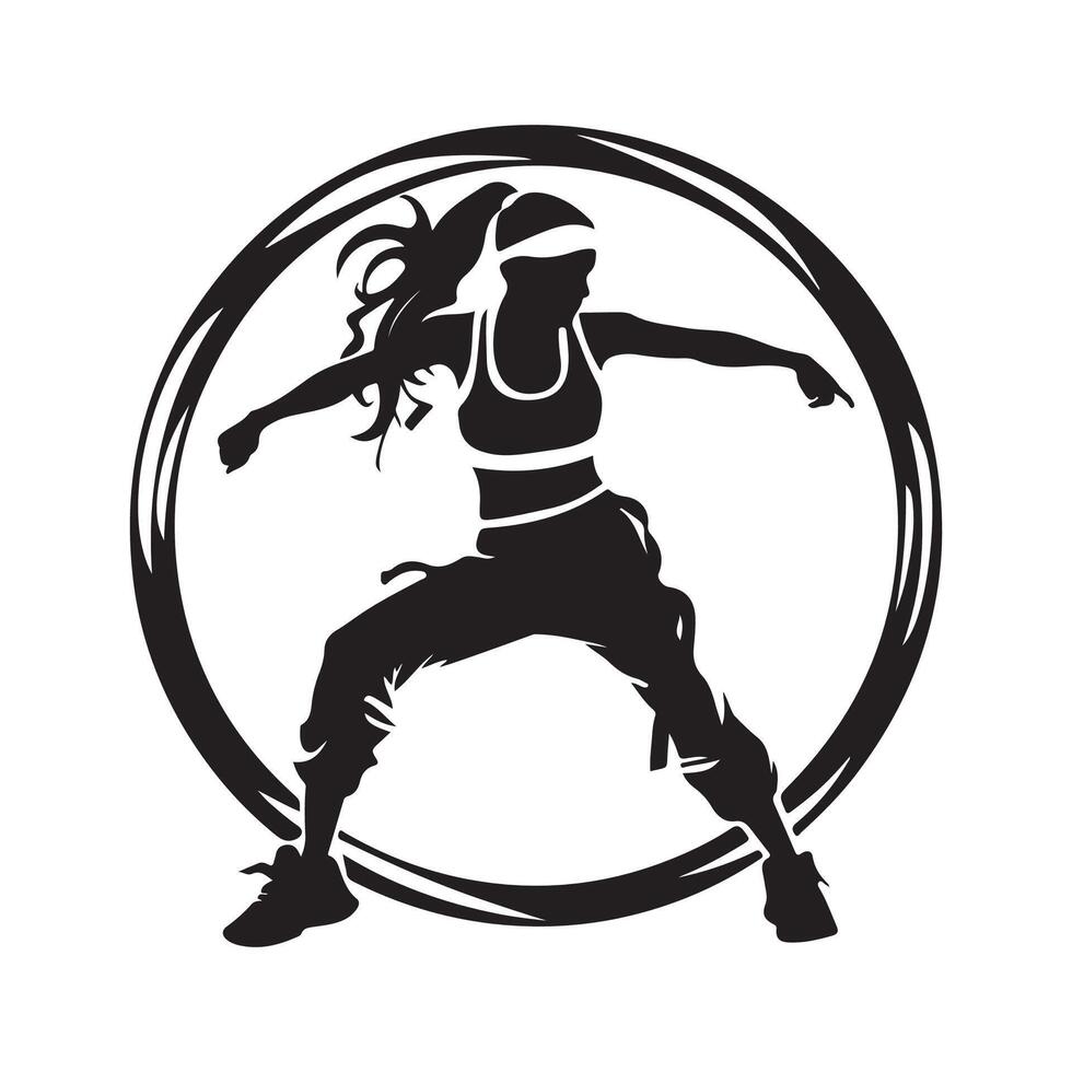 Zumba Fitness Dance Silhouette logo Design isolated on white background vector