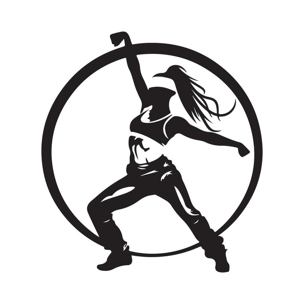 Zumba Fitness Dance Silhouette logo Design isolated on white background vector