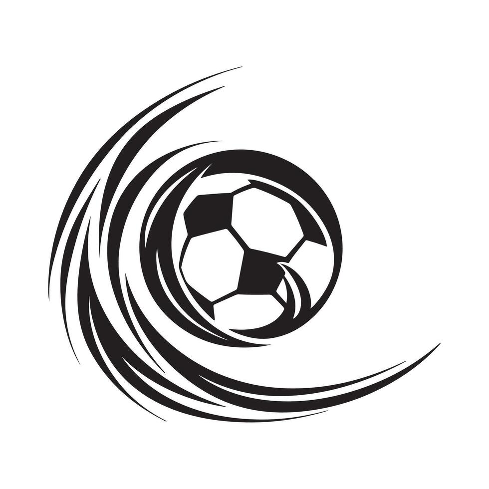 Soccer football logo Icon With Swoosh design isolated on white background vector