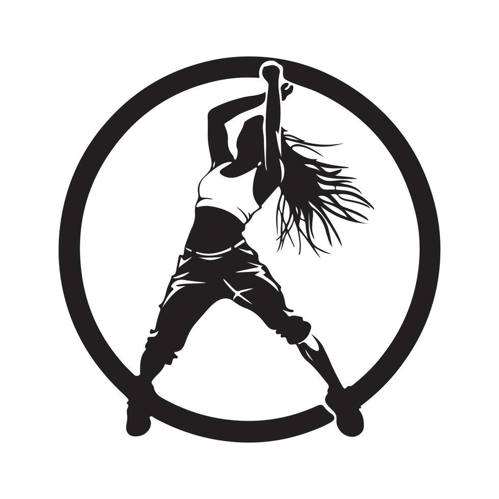 Zumba Fitness Dance Silhouette logo Design isolated on white background vector
