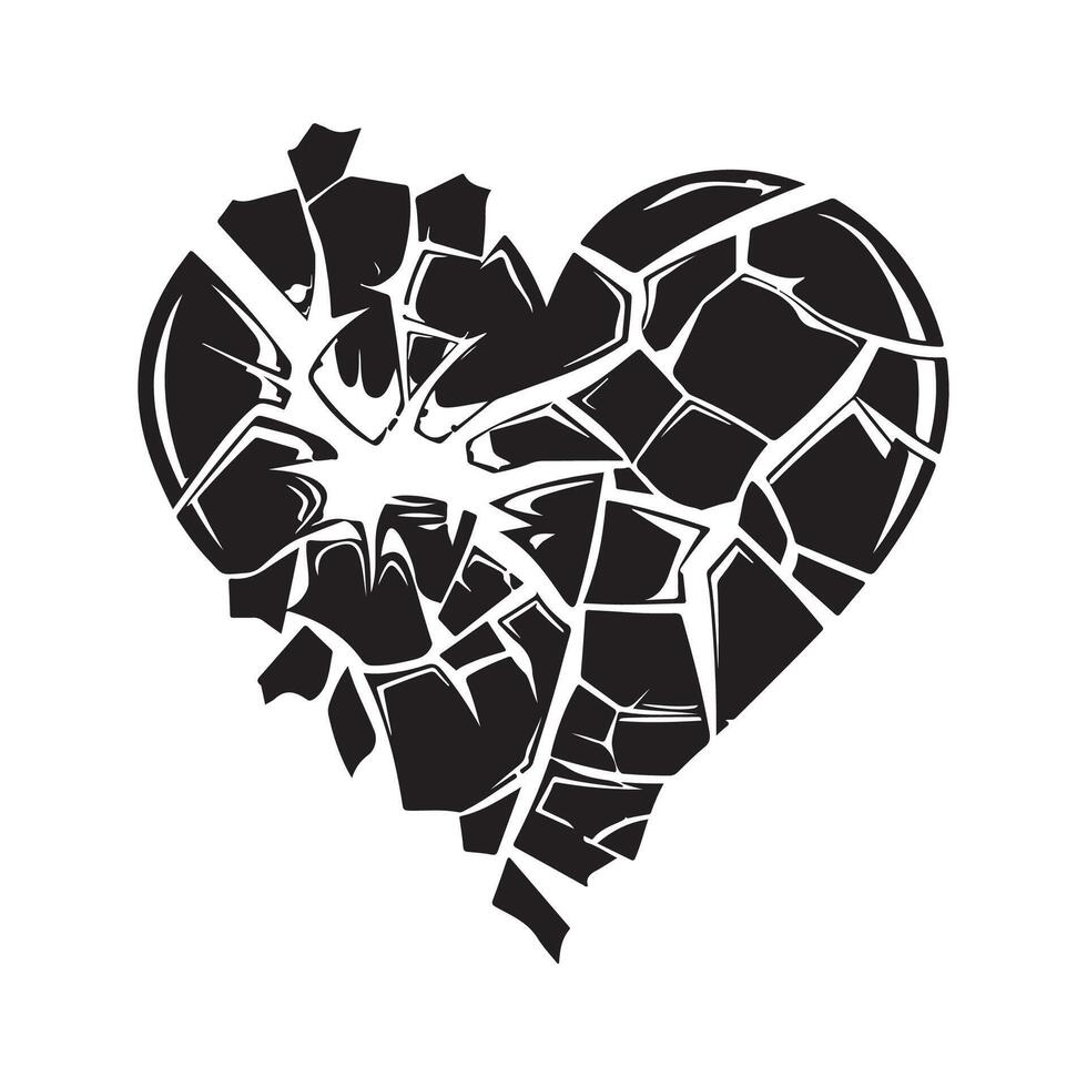Shattered Heart Design Images on white background vector