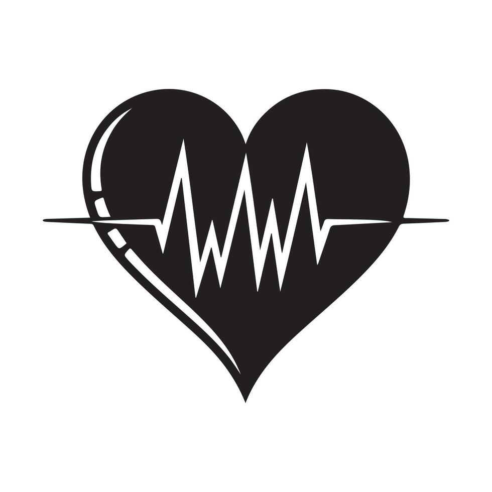 Heart Beat Icon logo Design Templates Graphic isolated on white background vector