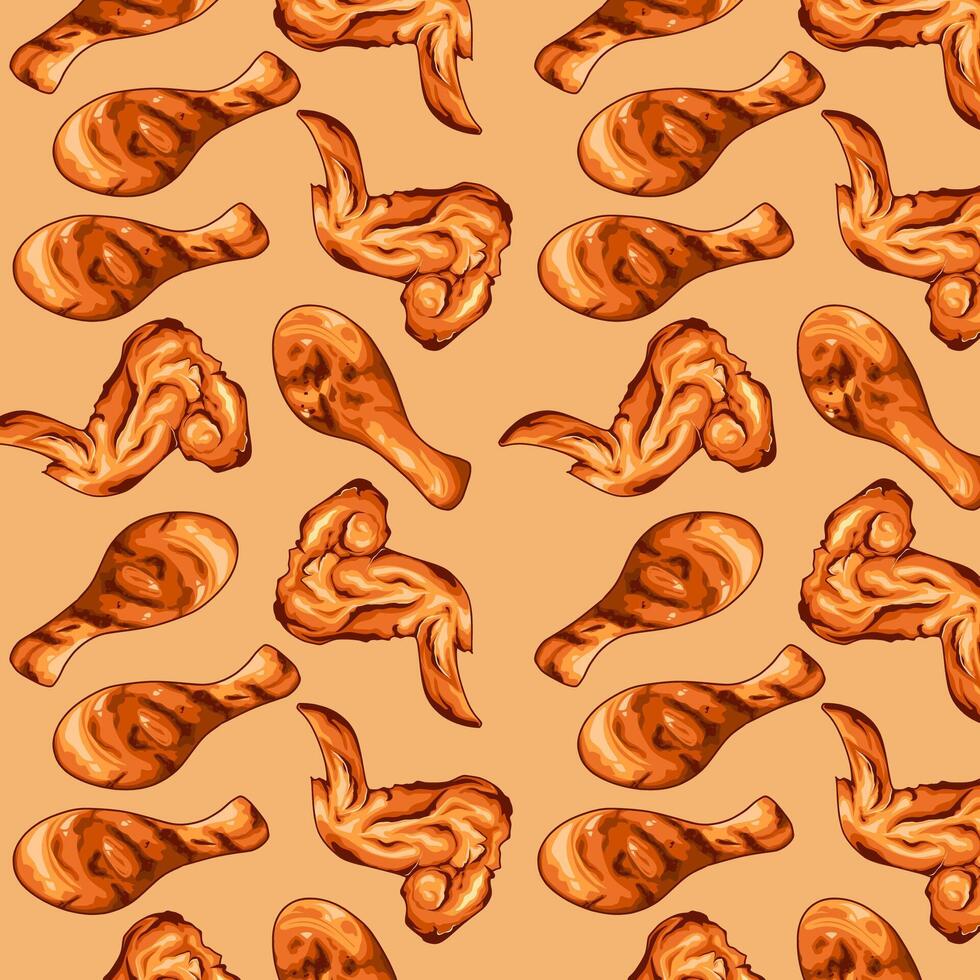 chicken wings pattern vector