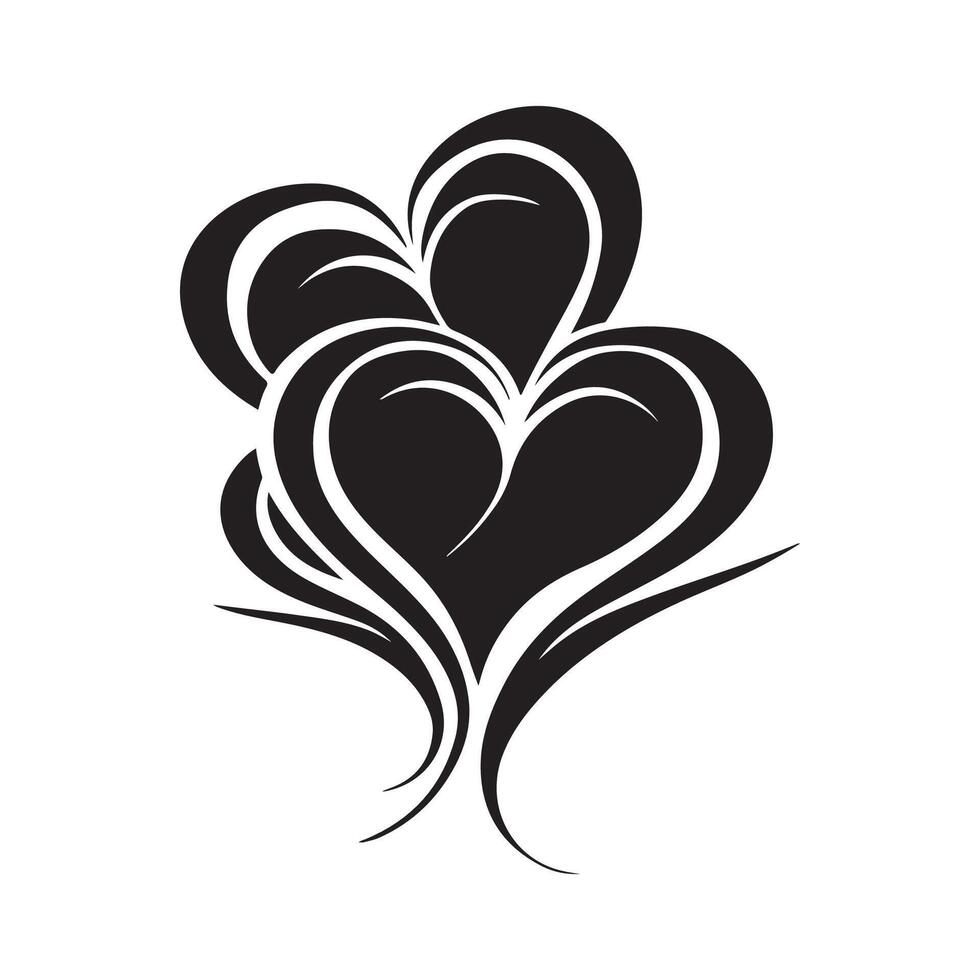 The stylized symbol with black hearts image vector