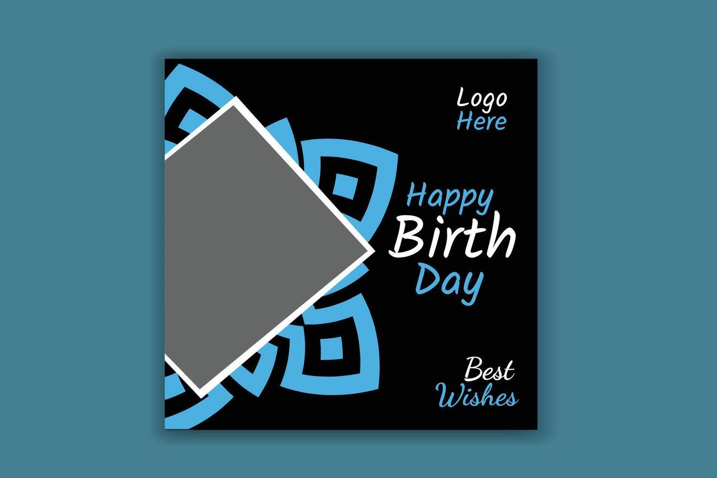 Birthday card, birthday banner design vector