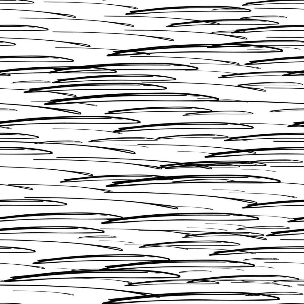 Seamless pattern with black pencil brushstrokes vector