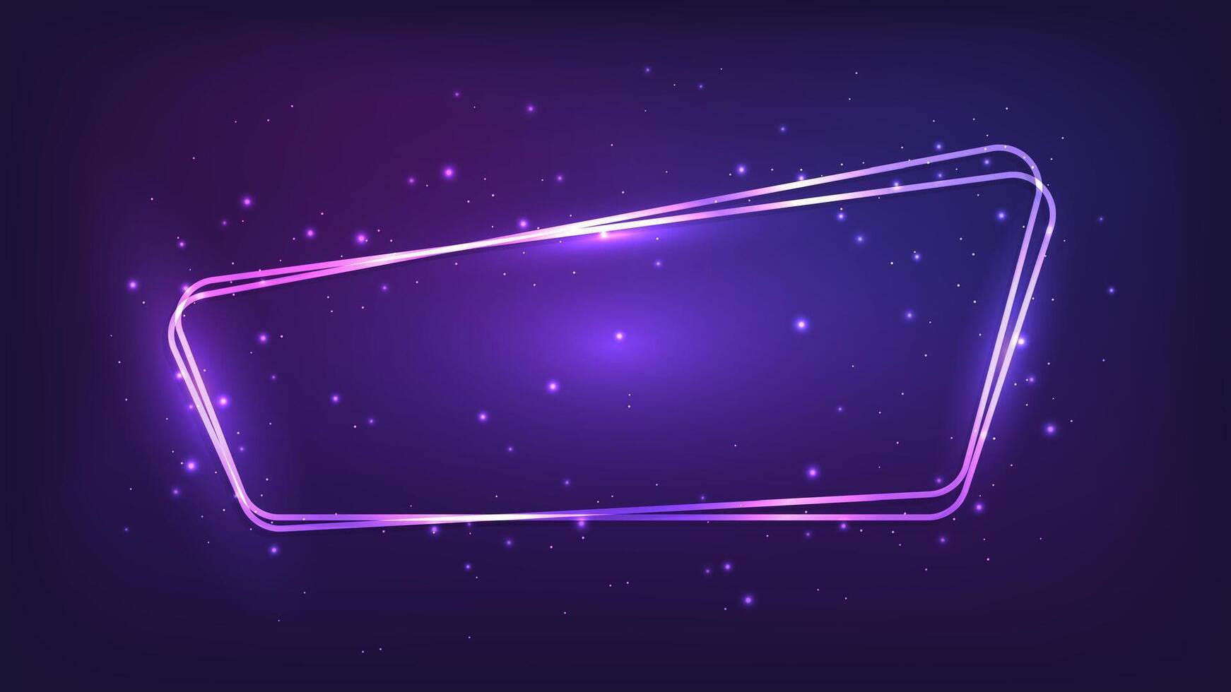 Neon rounded frame with shining effects vector