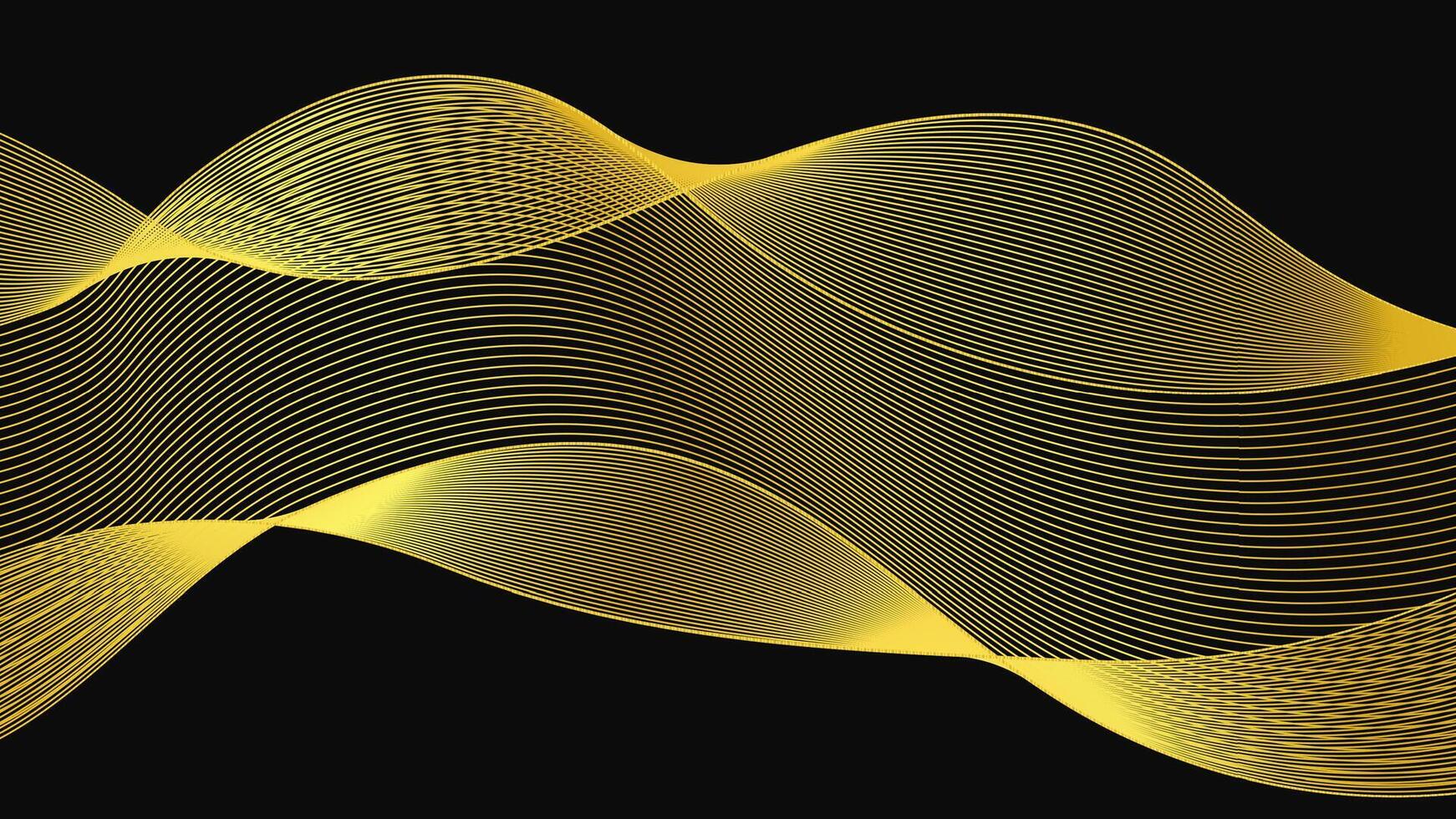 Abstract backdrop with luxury golden waves vector
