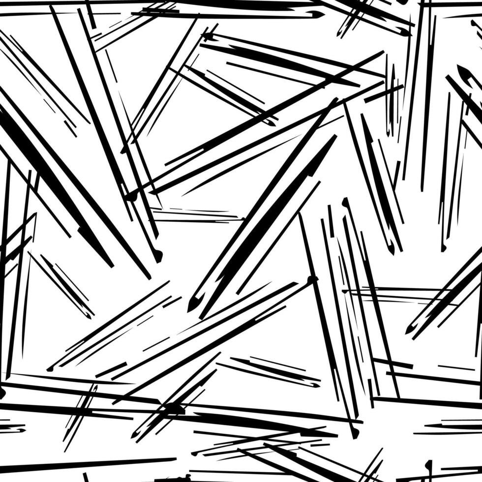 Seamless pattern with black pencil brushstrokes vector