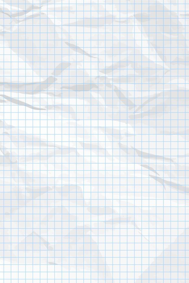 White clean crumpled checkered paper vector