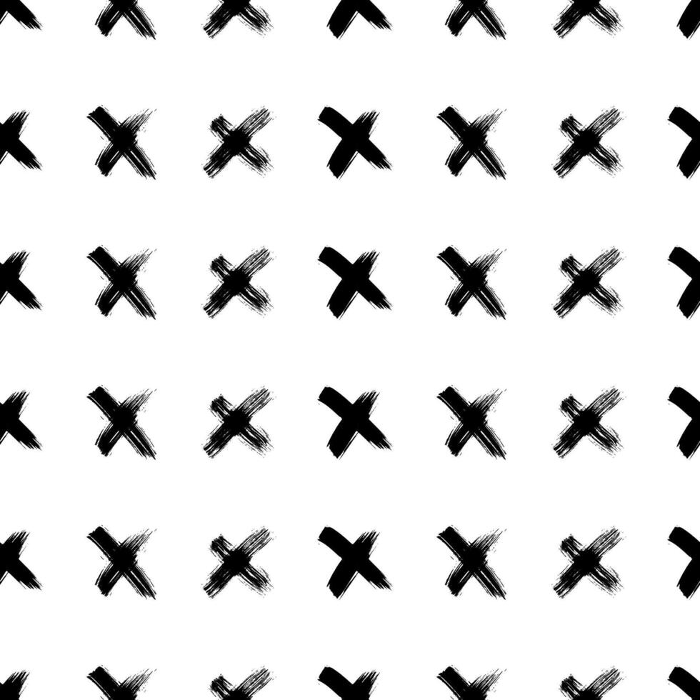 Seamless pattern with hand drawn cross symbols vector