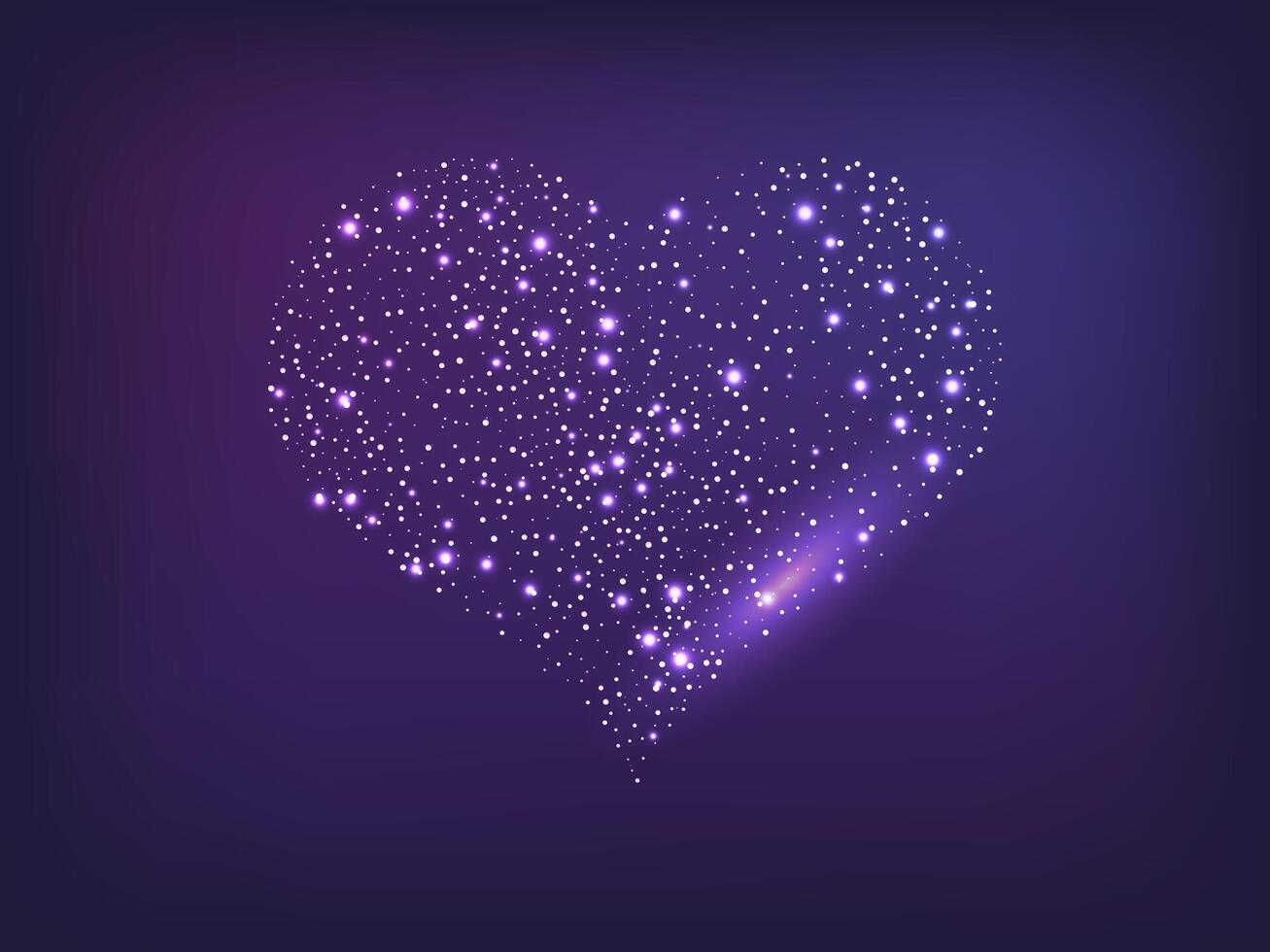 Neon heart on dark background vector