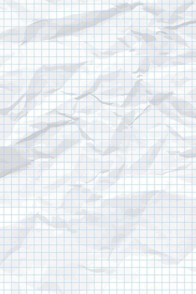 White clean crumpled checkered paper vector