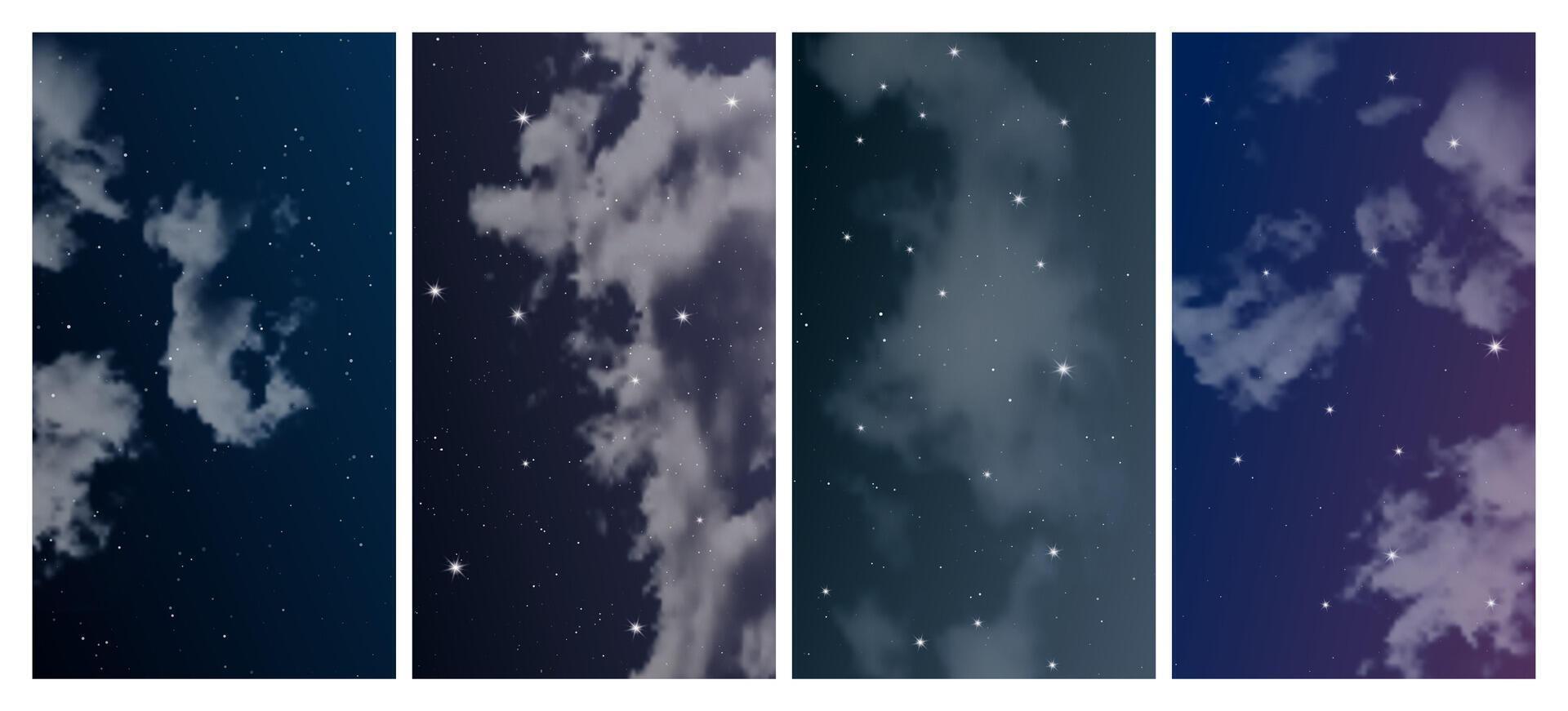 Night sky with many stars vector