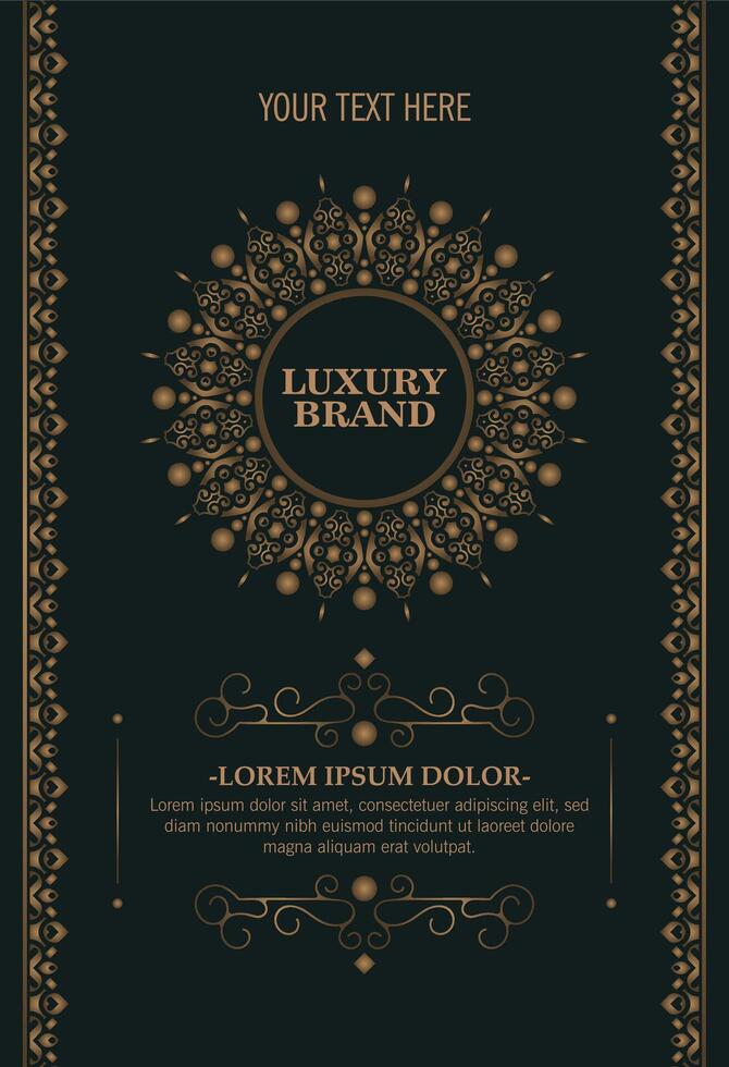 Luxury ornament greeting card template vector
