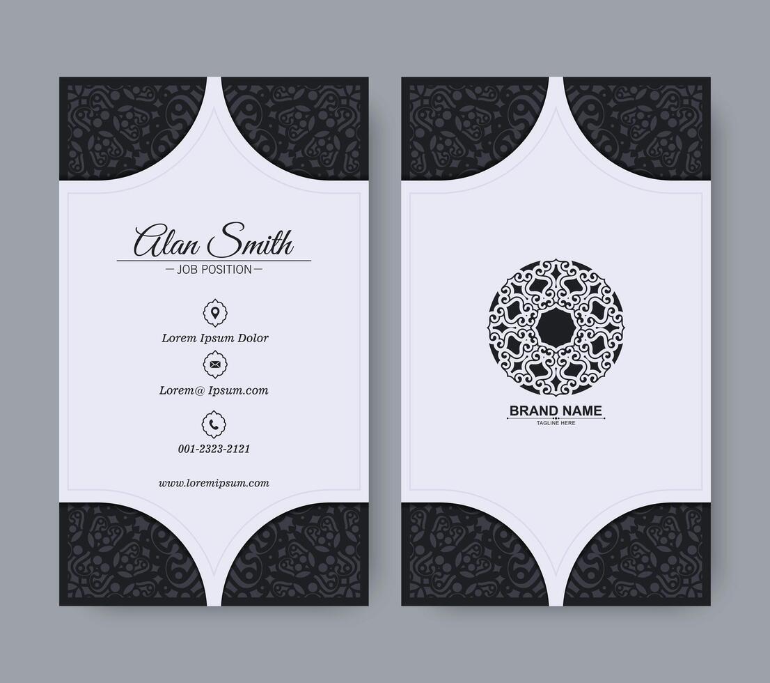 ornament pattern business card design vector