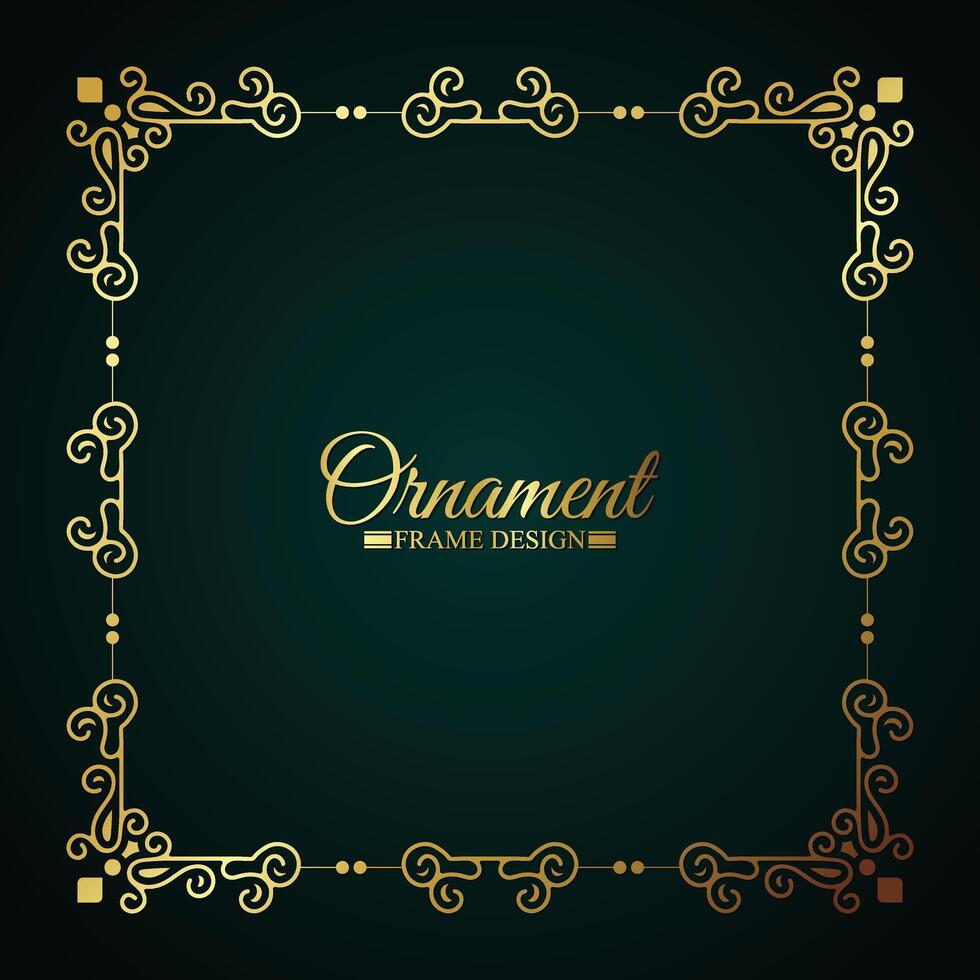 Elegant gold decorative frame design background vector
