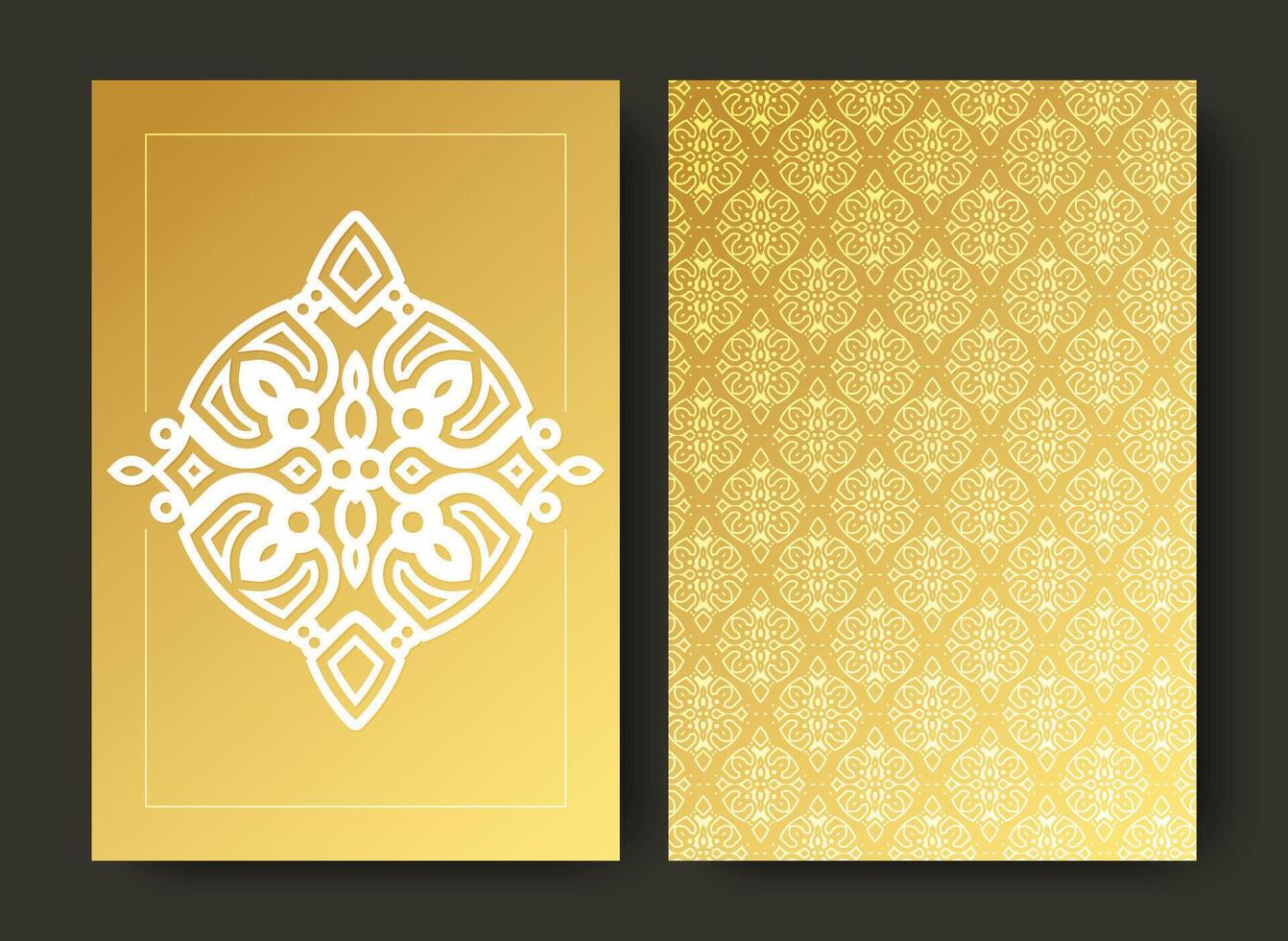 Luxury ornament greeting card template vector