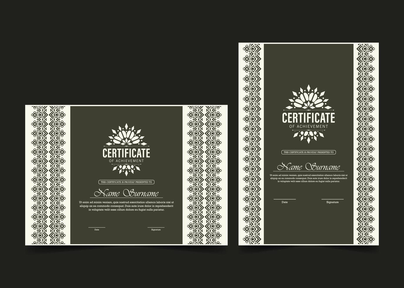 Achievement certificate best award diploma vector