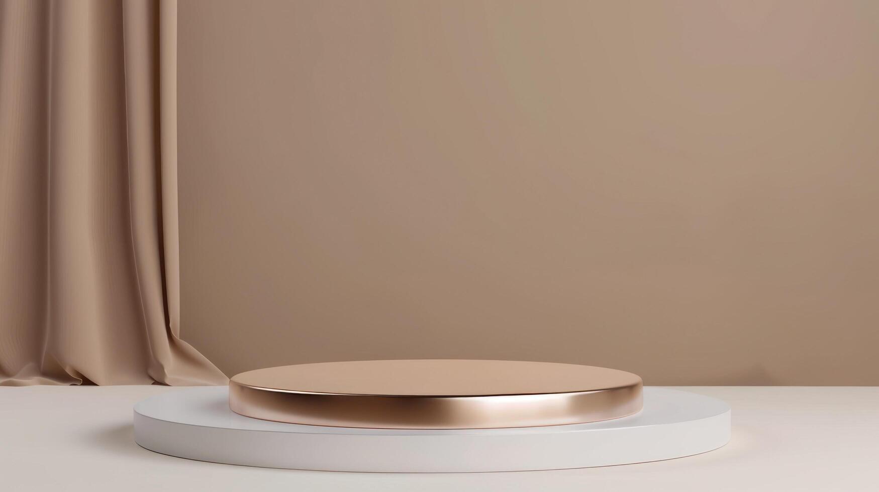 3d podium stand for product presentation with modern concept. Pedestal platform for gadget advertising photo