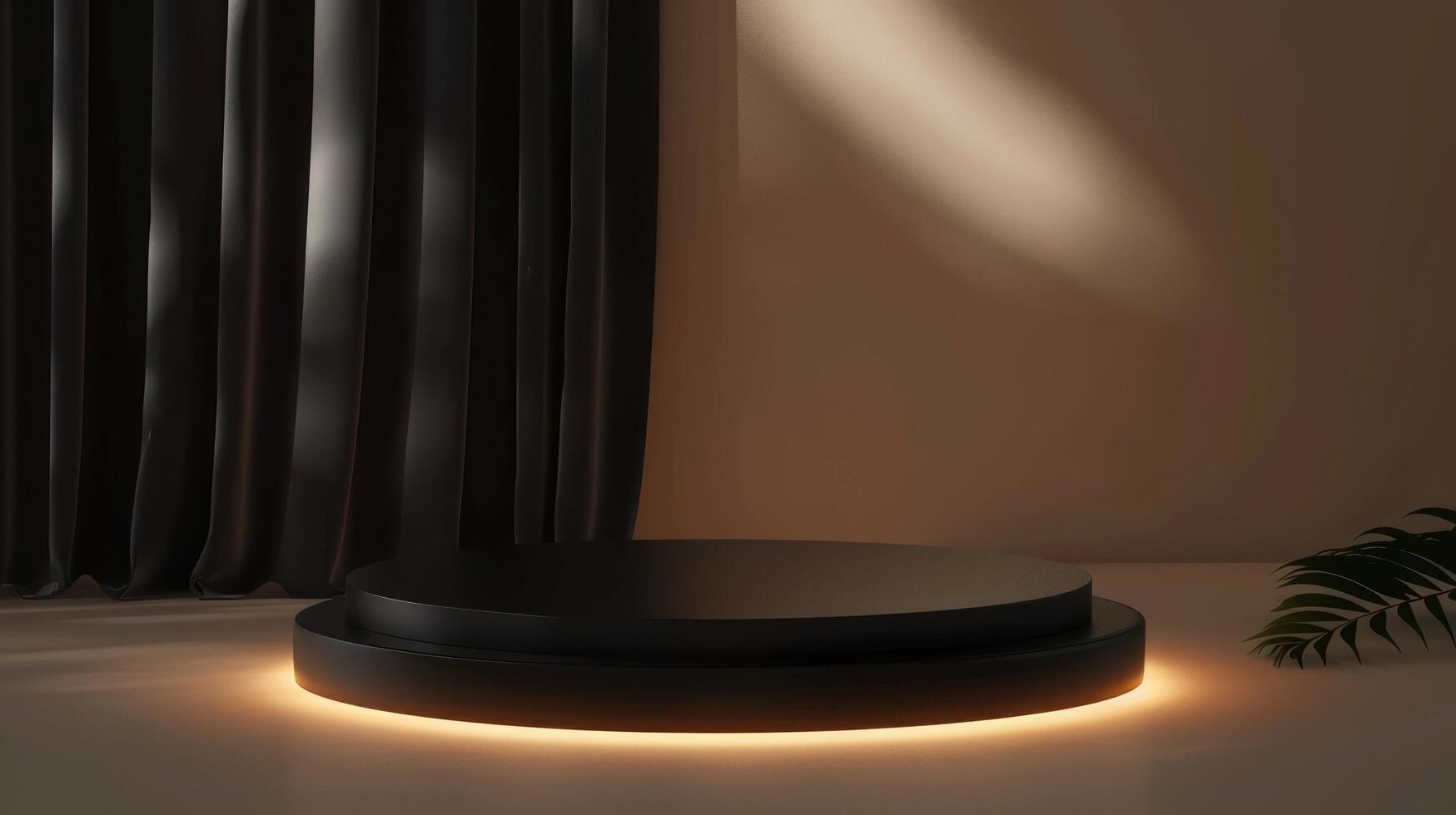 3d podium stand for product presentation with modern concept. Pedestal platform for gadget advertising photo