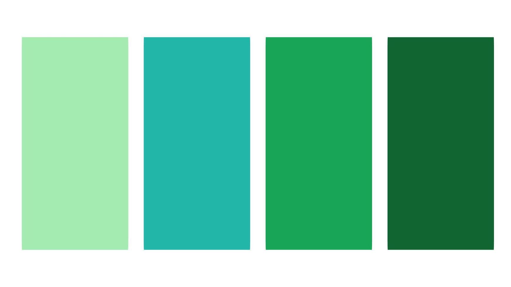 Green color palette. Set of bright color palette combination in rgb hex. Color palette for ui ux design. Abstract illustration for your graphic design, banner, poster or landing page vector