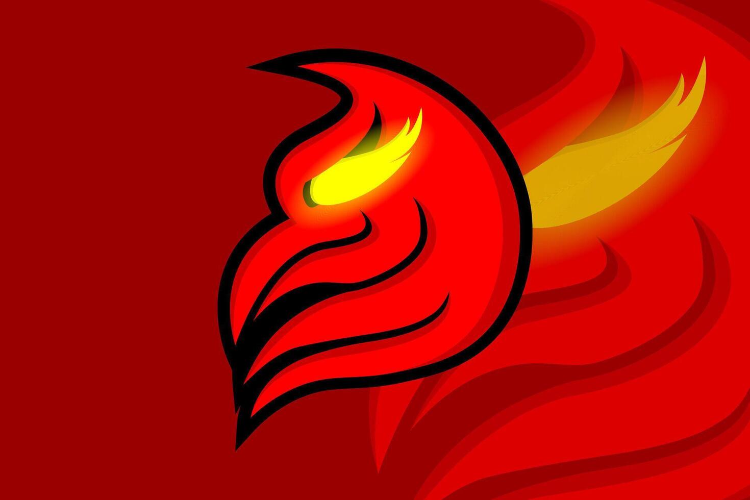 Red eagle head mascot. red eagle like fire. Design for logo, business, web poster, t-shirt, etc. vector
