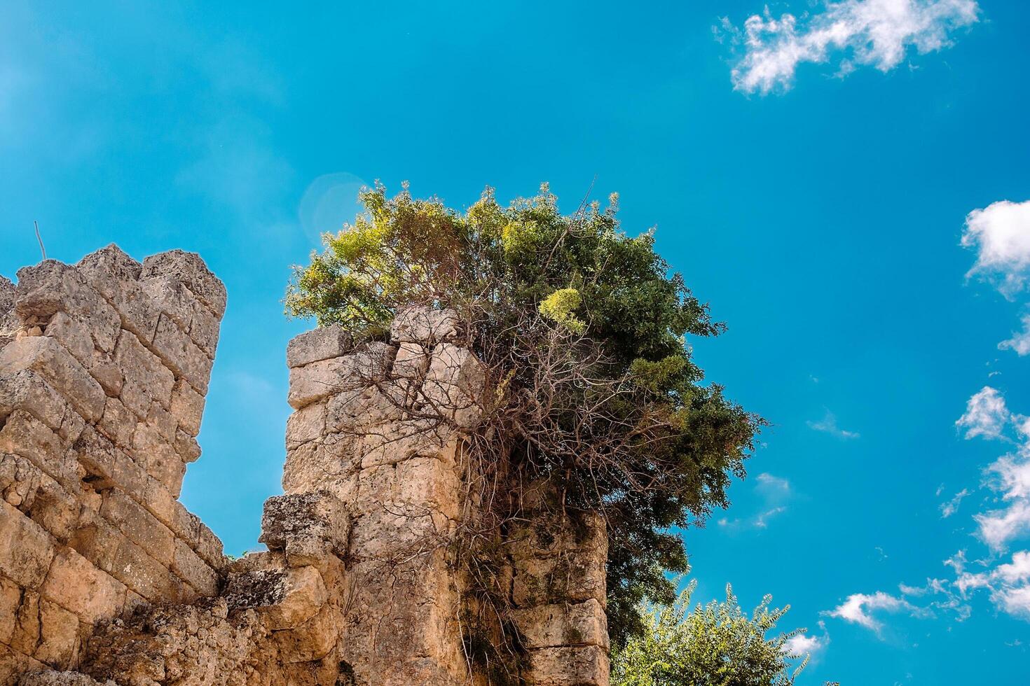 Picturesque ruins of the ancient city of Perge in Turkey. Perge open air museum. photo