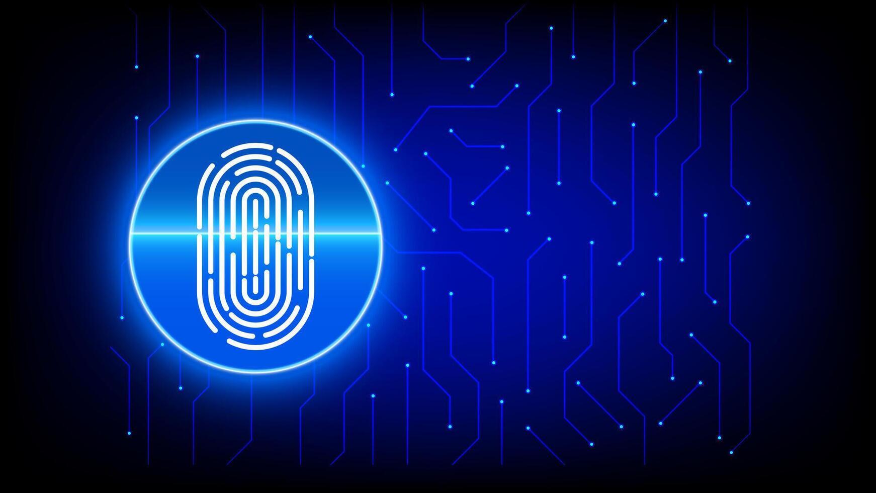 fingerprint Security concept futuristic connection network security communication information on cyber tech illustration copy space for text vector